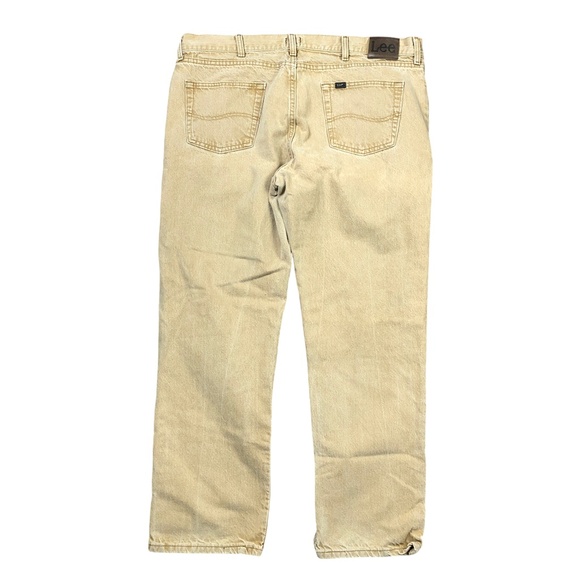Lee Vintage Regular Fit Medium Wash Brown Tan Denim Jeans Mens 42x32 - Picture 2 of 7
